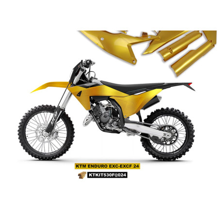 UFO KOMPLET PLASTIKÓW KTM EXC 150 / 250 / 300 TBI '24-'25, EXC-F 250 / 350 / 450 / 500 '24-'25 KOLOR ZŁOTY - WYPRZEDAŻ
