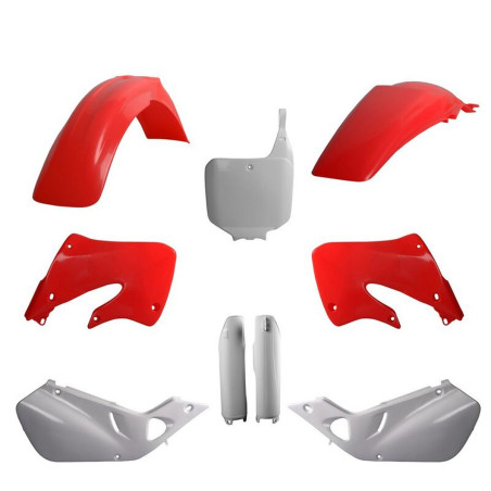 POLISPORT KOMPLET PLASTIKÓW HONDA CR 125 '98-'99; CR 250 '97-'99 KOLOR CZERWONO BIAŁY (FLUO-R)