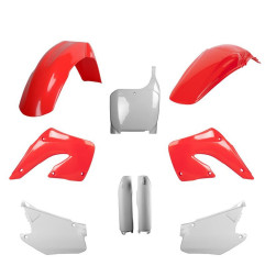 POLISPORT KOMPLET PLASTIKÓW HONDA CR 125 '00-'01; CR 250 '00-'01 KOLOR CZERWONO BIAŁY