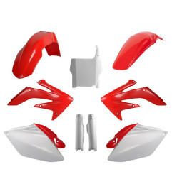 POLISPORT KOMPLET PLASTIKÓW HONDA CRF 250R '06-'07 Z TABLICĄ I OSŁONAMI AMORTYZATORÓW KOLOR CZERWONO BIAŁY OEM