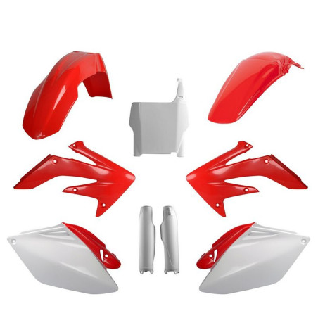 POLISPORT KOMPLET PLASTIKÓW HONDA CRF 250R '06-'07 Z TABLICĄ I OSŁONAMI AMORTYZATORÓW KOLOR CZERWONO BIAŁY OEM