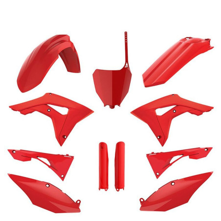 POLISPORT KOMPLET PLASTIKÓW HONDA CRF 250R '18-'21; CRF 450R '17-'20 Z TABLICĄ I OSŁONAMI AMORTYZATORÓW KOLOR CZERWONY