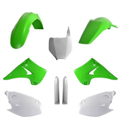 POLISPORT KOMPLET PLASTIKÓW KAWASAKI KX 125/250 '03 Z TABLICĄ I OSŁONAMI AMORTYZATORÓW KOLOR ZIELONY OEM