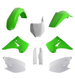 POLISPORT KOMPLET PLASTIKÓW KAWASAKI KX 125/250 '04-'08 Z TABLICĄ I OSŁONAMI AMORTYZATORÓW KOLOR ZIELONY OEM
