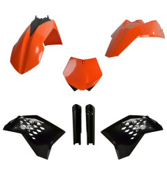 POLISPORT KOMPLET PLASTIKÓW KTM SX/SX-F/XC-F '07-'10 Z TABLICĄ I OSŁONAMI AMORTYZATORÓW KOLOR POMARAŃCZOWY #967317