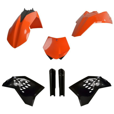 POLISPORT KOMPLET PLASTIKÓW KTM SX/SX-F/XC-F '07-'10 Z TABLICĄ I OSŁONAMI AMORTYZATORÓW KOLOR POMARAŃCZOWY #967317