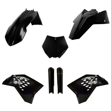 POLISPORT KOMPLET PLASTIKÓW KTM SX/SX-F/XC-F '08-'10 Z TABLICĄ I OSŁONAMI AMORTYZATORÓW KOLOR CZARNY