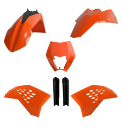 POLISPORT KOMPLET PLASTIKÓW KTM EXC/EXC-F '08-'11 Z TABLICĄ I OSŁONAMI AMORTYZATORÓW KOLOR POMARAŃCZOWY OEM