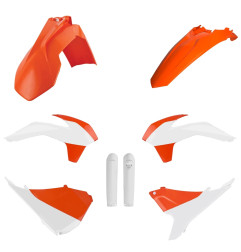 POLISPORT KOMPLET PLASTIKÓW KTM EXC/EXC-F '16 Z OSŁONAMI AMORTYZATORÓW KOLOR POMARAŃCZOWY CZARNO BIAŁY OEM