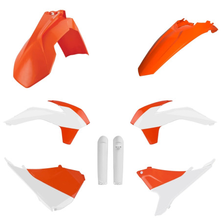 POLISPORT KOMPLET PLASTIKÓW KTM EXC/EXC-F '16 Z OSŁONAMI AMORTYZATORÓW KOLOR POMARAŃCZOWY CZARNO BIAŁY OEM