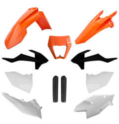 POLISPORT KOMPLET PLASTIKÓW KTM EXC/EXC-F TPI '17-'19 KOLOR POMARAŃCZOWY BIAŁY CZARNY