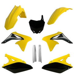 POLISPORT KOMPLET PLASTIKÓW SUZUKI RMZ 250 '10-'18 Z TABLICĄ I OSŁONAMI AMORTYZATORÓW KOLOR ŻÓŁTY BIAŁY CZARNY