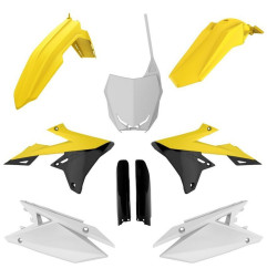 POLISPORT WYPRZEDAŻ KOMPLET PLASTIKÓW SUZUKI RMZ 250 '19-'26; RMZ 450 '18-'26 KOLOR ŻÓŁTY CZARNY BIAŁY