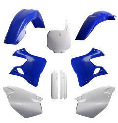 POLISPORT KOMPLET PLASTIKÓW YAMAHA YZ 125/250 '96-'99 Z TABLICĄ I OSŁONAMI AMORTYZATORÓW KOLOR NIEBIESKI BIAŁY OEM