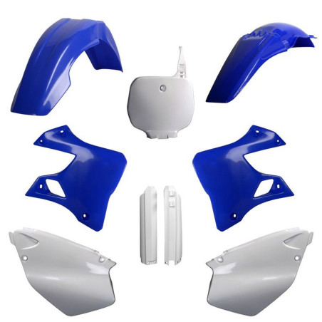 POLISPORT KOMPLET PLASTIKÓW YAMAHA YZ 125/250 '96-'99 Z TABLICĄ I OSŁONAMI AMORTYZATORÓW KOLOR NIEBIESKI BIAŁY OEM