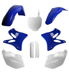 POLISPORT KOMPLET PLASTIKÓW YAMAHA YZ 125/250 '02-'04 Z TABLICĄ I OSŁONAMI AMORTYZATORÓW KOLOR NIEBIESKI BIAŁY OEM