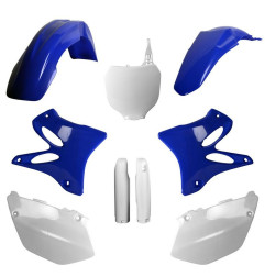 POLISPORT KOMPLET PLASTIKÓW YAMAHA YZ 125/250 '05 Z TABLICĄ I OSŁONAMI AMORTYZATORÓW KOLOR NIEBIESKI BIAŁY OEM