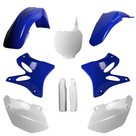 POLISPORT KOMPLET PLASTIKÓW YAMAHA YZ 125/250 '05 Z TABLICĄ I OSŁONAMI AMORTYZATORÓW KOLOR NIEBIESKI BIAŁY OEM