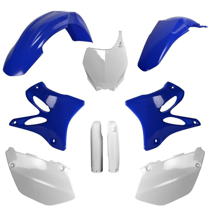 POLISPORT KOMPLET PLASTIKÓW YAMAHA YZ 125/250 '06-'07 Z TABLICĄ I OSŁONAMI AMORTYZATORÓW KOLOR NIEBIESKI BIAŁY OEM