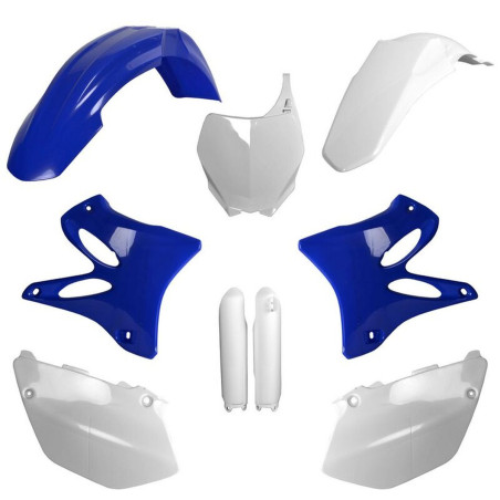 POLISPORT KOMPLET PLASTIKÓW YAMAHA YZ 125/250 '08-'14 Z TABLICĄ I OSŁONAMI AMORTYZATORÓW KOLOR NIEBIESKI BIAŁY OEM