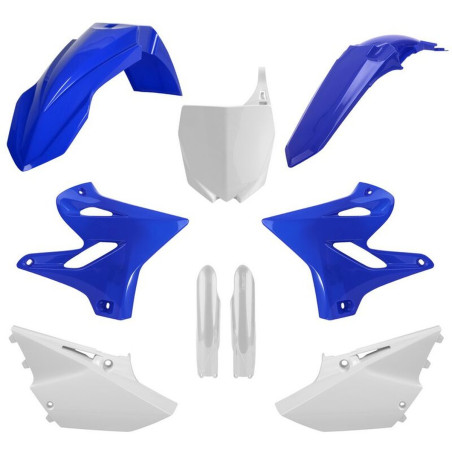 POLISPORT KOMPLET PLASTIKÓW YAMAHA YZ 125/250 '15-'21 Z TABLICĄ I OSŁONAMI AMORTYZATORÓW KOLOR NIEBIESKI BIAŁY OEM