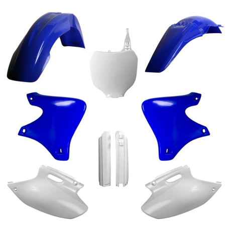 POLISPORT KOMPLET PLASTIKÓW YAMAHA YZ 250F '01-'02 Z TABLICĄ I OSŁONAMI AMORTYZATORÓW KOLOR NIEBIESKI BIAŁY OEM