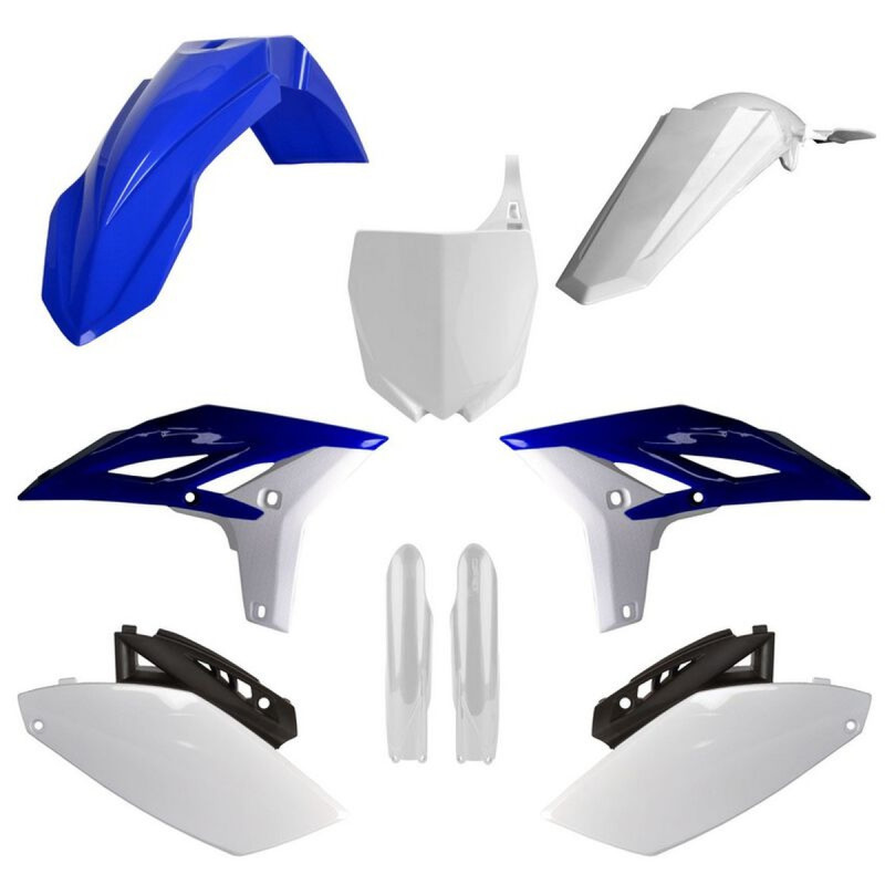 POLISPORT KOMPLET PLASTIKÓW YAMAHA YZ 250F '10-'13 Z TABLICĄ I OSŁONAMI AMORTYZATORÓW KOLOR NIEBIESKO BIAŁY OEM