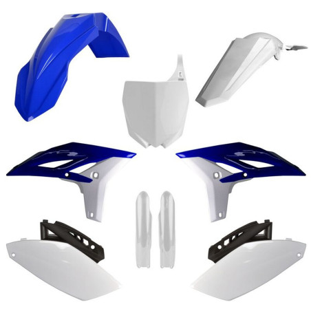 POLISPORT KOMPLET PLASTIKÓW YAMAHA YZ 250F '10-'13 Z TABLICĄ I OSŁONAMI AMORTYZATORÓW KOLOR NIEBIESKO BIAŁY OEM
