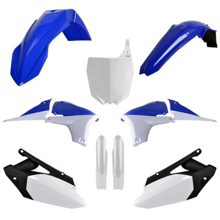 POLISPORT KOMPLET PLASTIKÓW YAMAHA YZ 450F '10-'13 Z TABLICĄ I OSŁONAMI AMORTYZATORÓW KOLOR NIEBIESKO BIAŁY OEM