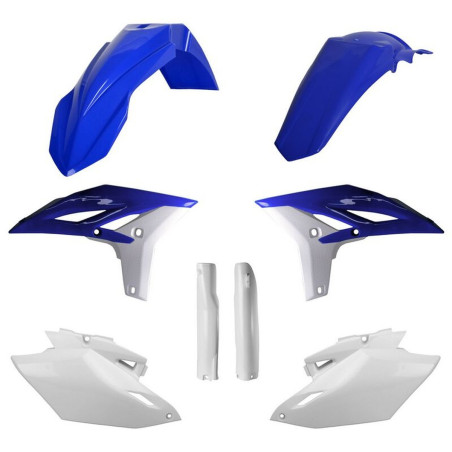 POLISPORT KOMPLET PLASTIKÓW YAMAHA WR 450F '12-'15 Z OSŁONAMI AMORTYZATORÓW KOLOR NIEBIESKO BIAŁY OEM
