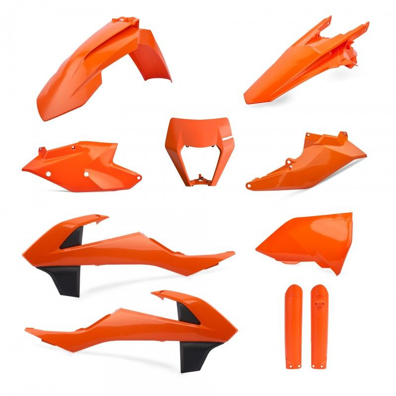 POLISPORT KOMPLET PLASTIKÓW KTM EXC/EXC-F TPI '17-'19 Z OSŁONĄ LAMPY I OSŁONAMI AMORTYZATORÓW KOLOR POMARAŃCZOWY