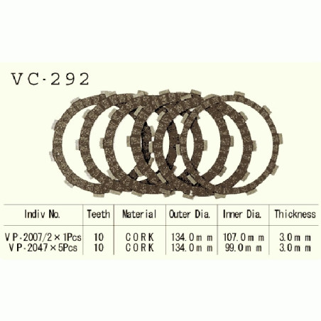 TARCZE SPRZĘGŁOWE VESRAH VC-292 YAMAHA XT225 1992-2000R