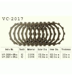 TARCZE SPRZĘGŁOWE VESRAH  VC-2017