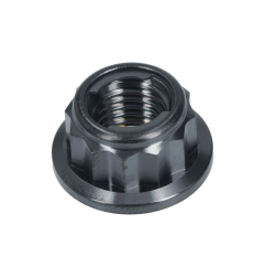 Nakrętka kołnierzowa zębatki samoblokująca HLP M10x1.25mm tytan czarny