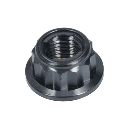 Nakrętka kołnierzowa zębatki samoblokująca HLP M10x1.25mm tytan czarny