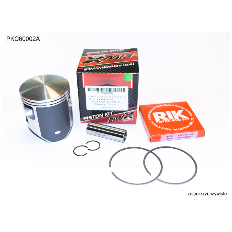 BEARING WORX TŁOK KTM (2T) SX 250 (SX250) '04-'22, EXC 250 (EXC250) '06-'22, (66,34MM) PIERŚCIENIE RIK (2SZT.)