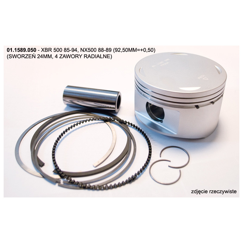 PROX TŁOK HONDA XBR 500 85-94, NX 500 88-89 (92,50MM=+0,50) (SWORZEŃ 24MM, 4 ZAWORY RADIALNE)