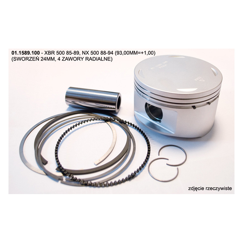 PROX TŁOK HONDA XBR 500 85-89, NX 500 88-94 (93,00MM=+1,00) (SWORZEŃ 24MM, 4 ZAWORY RADIALNE)