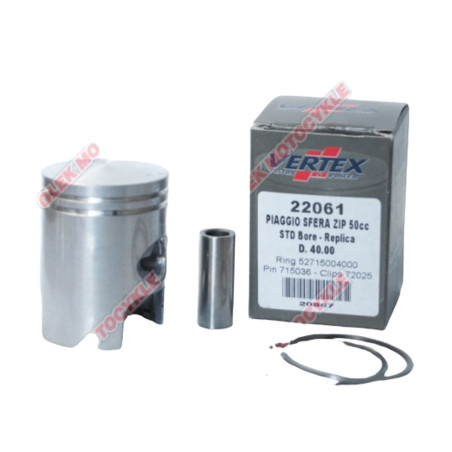 VERTEX TŁOK PIAGGIO,SFERA,ZIP,QUARZ,FREE 40,60 MM (+0,60) ( PIERŚCIENIE 52715004060 X 2 SZT. )
