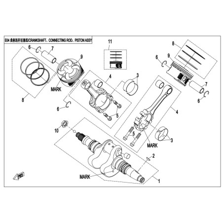 9. Tłok cfmoto 800 X8 0800-040001-0001 selekcja I