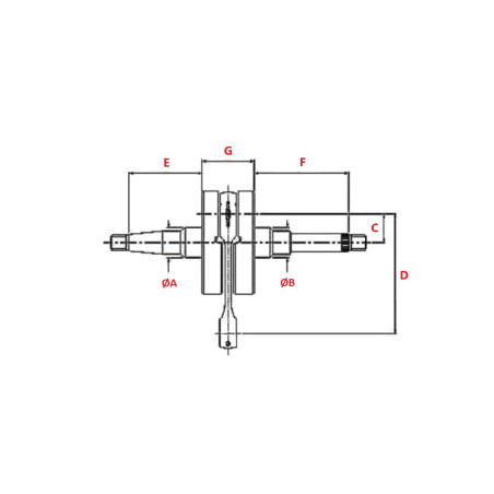 WAŁ KORBOWY RMS SUPER RACING 2T 50 CCM MINARELLI HORIZONTAL AOROX SR SONIC 10 MM
