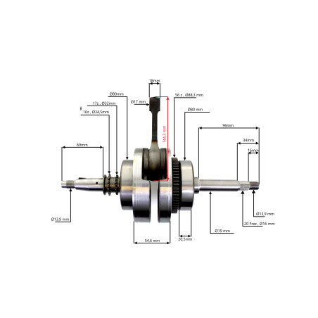 WAŁ KORBOWY KYMCO ATV 300 1300A-LDE9-305