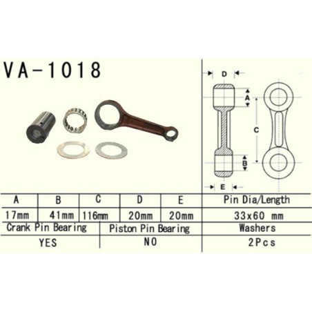 VESRAH KORBOWÓD HONDA TRX 350 RANCHER '99-'06 (VA1018)SWORZEŃ 17MM (MADE IN JAPAN)