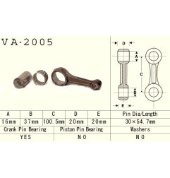 VESRAH KORBOWÓD YAMAHA YFM/YFB 225 '83-'04, XT 225 (VA2005) (YFM225) (XT225) (MADE IN JAPAN)