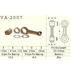 VESRAH KORBOWÓD YAMAHA YFM 350 (YFM350) RAPTOR '07-'13, WARRIOR, WOLVERINE '87-'09, BIG BEAR 350 '87-'99 (VA2007)