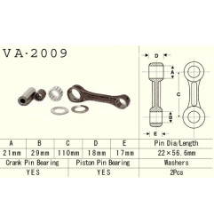 VESRAH KORBOWÓD YAMAHA YFS 200 (YFS200) BLASTER '88-'06 (VA2009) (MADE IN JAPAN)