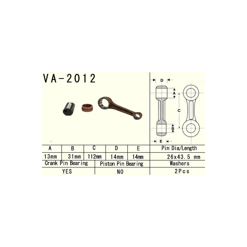 VESRAH KORBOWÓD YAMAHA YFM 125 (YFM125) GRIZZLY '04-'13, YFM 125 (YFM125) HUNTER '05-'08, YFA 125 BREZZE '89-'04