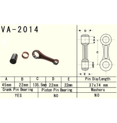VESRAH KORBOWÓD YAMAHA YFM 600 (YFM600) GRIZZLY '98 (VA2014) (MADE IN JAPAN)