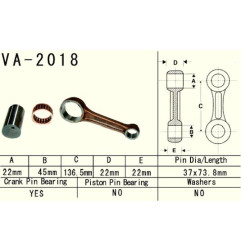 VESRAH KORBOWÓD YAMAHA YFM 660 (YFM660) RAPTOR '02-'05, GRIZZLY YFM 660 (YFM660) '02-'08 (VA2018) (MADE IN JAPAN)