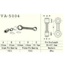 VESRAH KORBOWÓD HONDA CR 500 '87-'01 (VA5004) (MADE IN JAPAN)